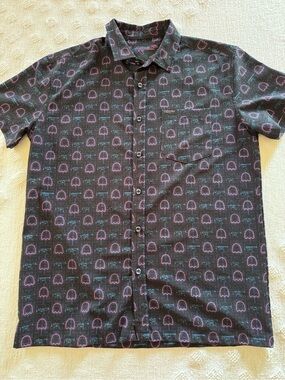 Retro Rifle The Pac Pac-Man Button Up Shirt Mens SZ L
K1
